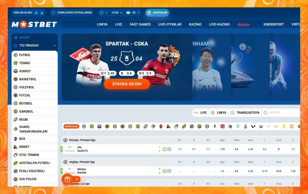 Mostbet website for sports betting overview